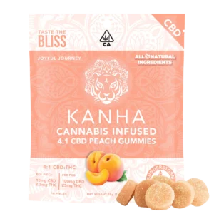 CBD Peach 10pk 100mg CBD 25mg THC
