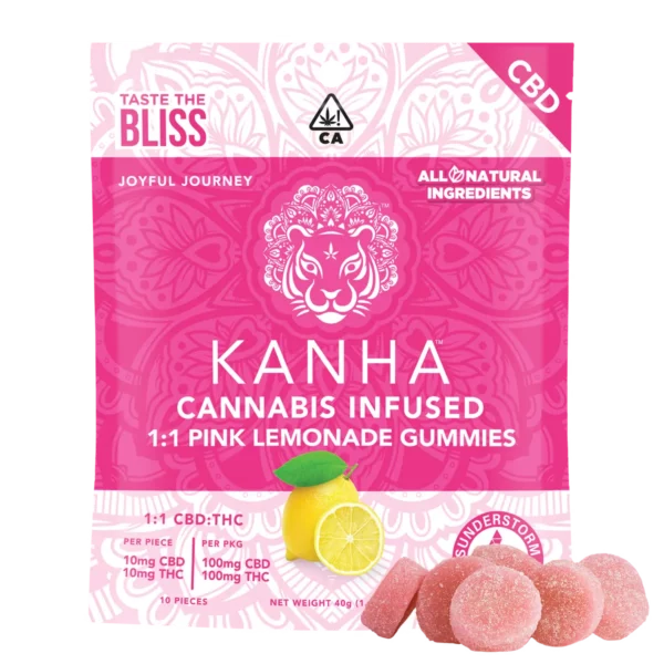 CBD Pink Lemonade 100mg CBD 100mg THC 10pk