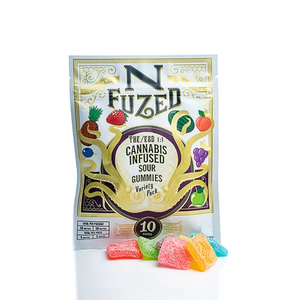 CBD Sour Gummies 50mg CBD 50mg THC